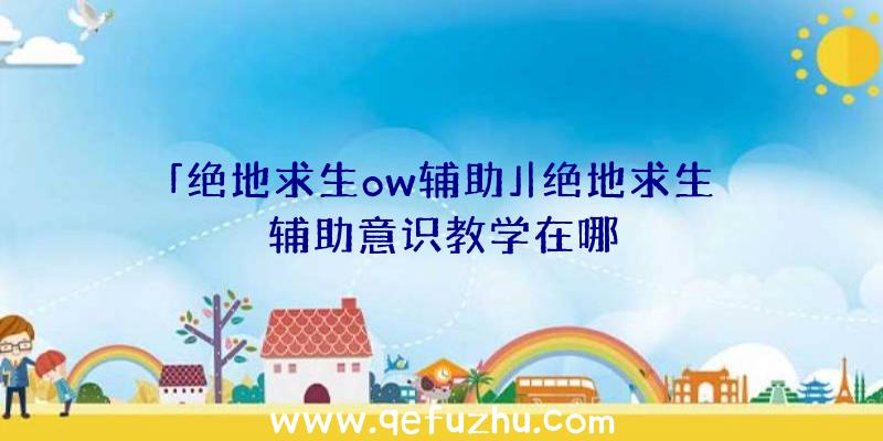 「绝地求生ow辅助」|绝地求生辅助意识教学在哪